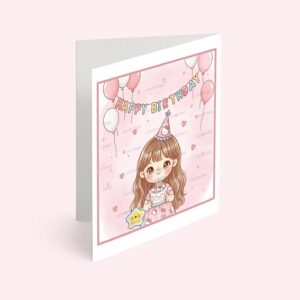 کارت پستال دختر مدل تم تولد کیتی
