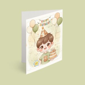 کارت پستال پسر مدل تم تولد تدی