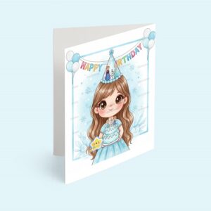 کارت پستال دختر مدل تم تولد فروزن