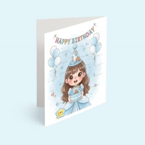 کارت پستال دختر مدل تم تولد سیندرلا