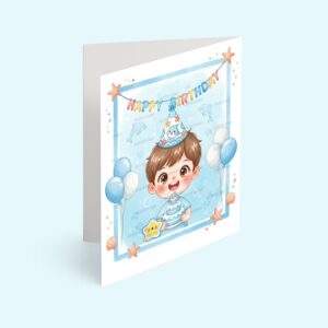 کارت پستال پسر مدل تم تولد دلفینی