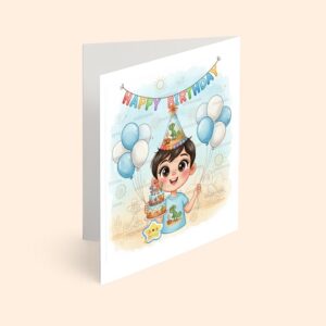 کارت پستال پسر مدل تم تولد رنگو