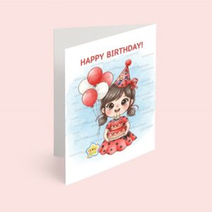 کارت پستال مدل تم تولد دختر کفشدوزکی