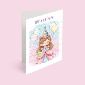 کارت پستال دختر مدل تم تولد زیبای خفته