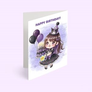 کارت پستال دخترانه مدل تم تولد کرومی