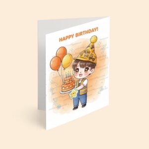 کارت پستال پسرانه مدل تم تولد رابل