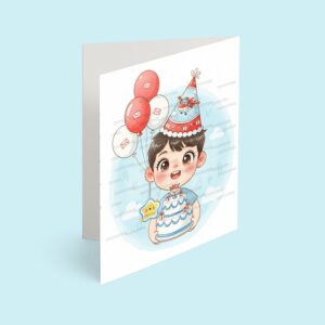 کارت پستال پسر مدل تم تولد جت پستچی