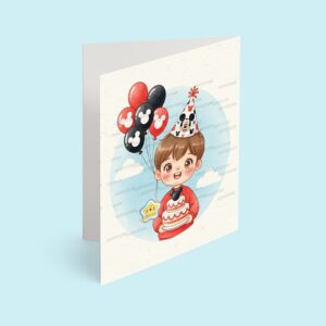 کارت پستال پسر مدل تم تولد میکی موس