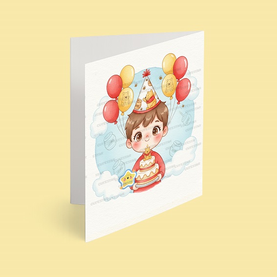 کارت پستال پسر مدل تم تولد خرس پو کارت پستال پسر مدل تم تولد خرس پو