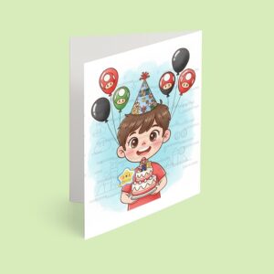 کارت پستال پسر مدل تم تولد سوپر ماریو