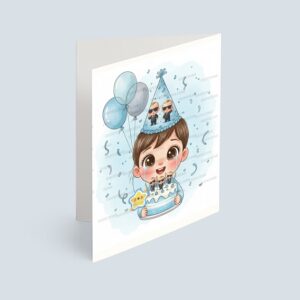 کارت پستال پسر مدل تم تولد بچه رئیس