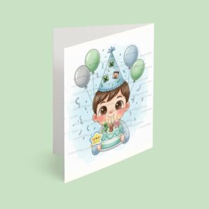 کارت پستال پسر مدل تم تولد ماینکرافت