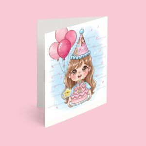 کارت پستال دختر مدل تم تولد باربی