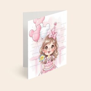 کارت پستال دختر مدل تم تولد مینی موس