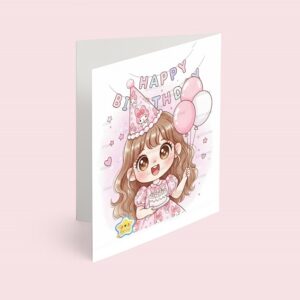 کارت پستال دختر مدل تم تولد ملودی