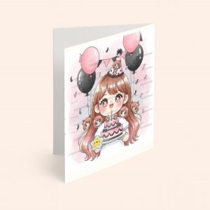 کارت پستال دختر مدل تم تولد آنیا