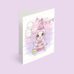 کارت پستال دختر مدل تم تولد گلی