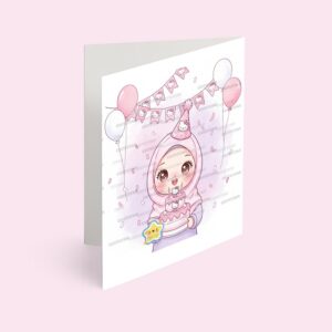کارت پستال مدل تم تولد دختر و کیتی