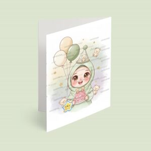 کارت پستال مدل تم تولد دختر و تدی