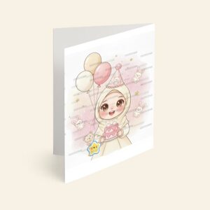 کارت پستال مدل تم تولد دختر و خرگوش