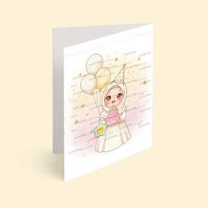 کارت پستال مدل تم تولد دختر و ستاره