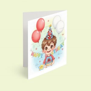 کارت پستال پسر مدل تم تولد مرد عنکبوتی