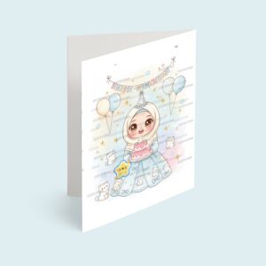 کارت پستال مدل تم تولد دختر و پیشی