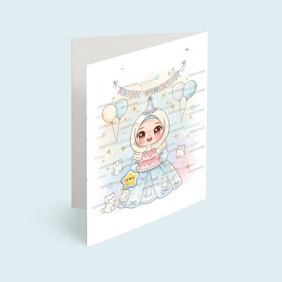 کارت پستال مدل تم تولد دختر و پیشی کارت پستال مدل تم تولد دختر و پیشی