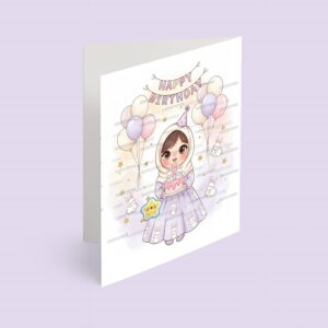 کارت پستال دختر مدل تم تولد خرگوش