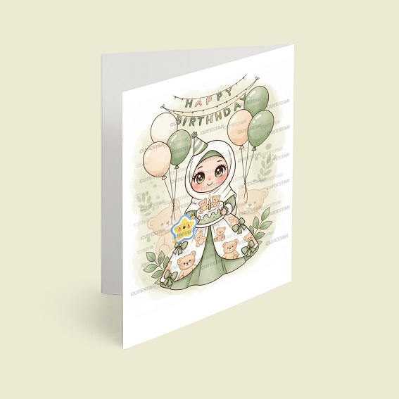 کارت پستال دختر مدل تم تولد خرسی کارت پستال دختر مدل تم تولد خرسی