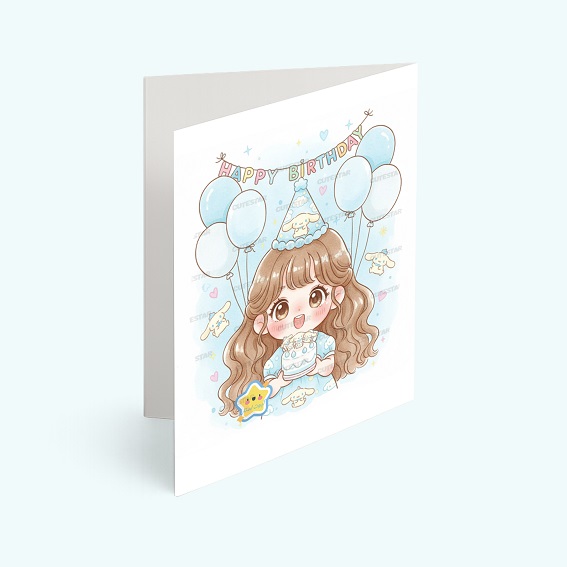 کارت پستال دختر مدل تم تولد سینامورول کارت پستال دختر مدل تم تولد سینامورول