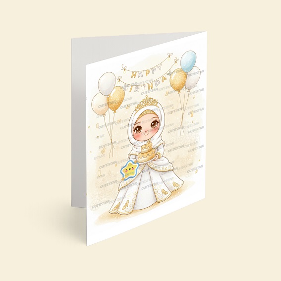 کارت پستال دختر مدل تم تولد پرنسس طلایی کارت پستال دختر مدل تم تولد پرنسس طلایی
