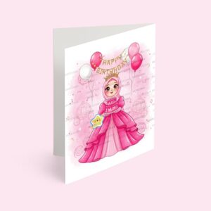 کارت پستال دختر مدل تم تولد پرنسسی