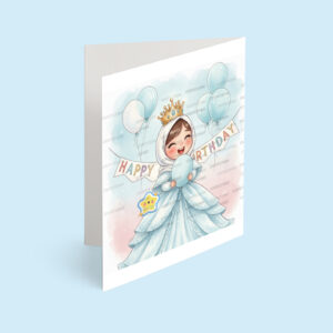 کارت پستال دختر مدل تم تولد بادکنک